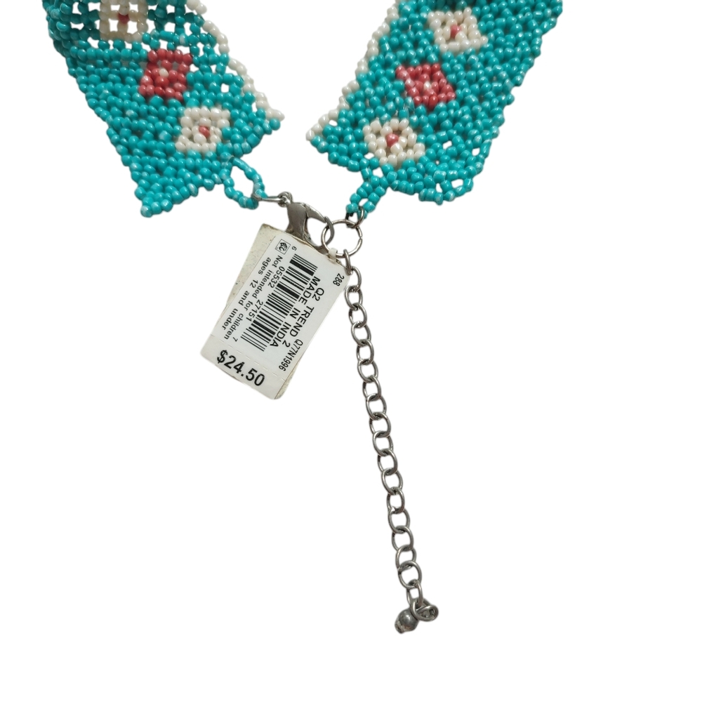 Tribal Aztec Blue and Red Fringe Choker NWT - Picture 7 of 9